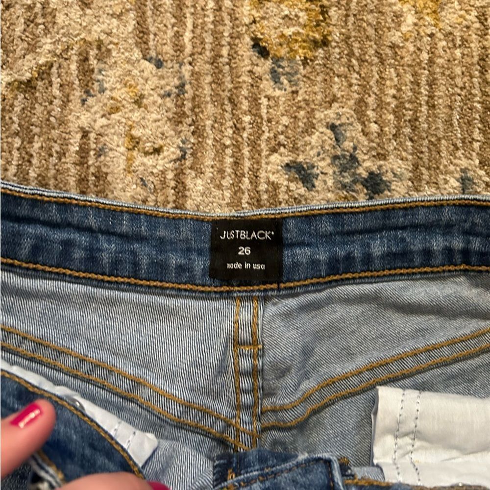 Just Black Blue Jean Shorts Vintage Cut-Off Style - Picture 2 of 5